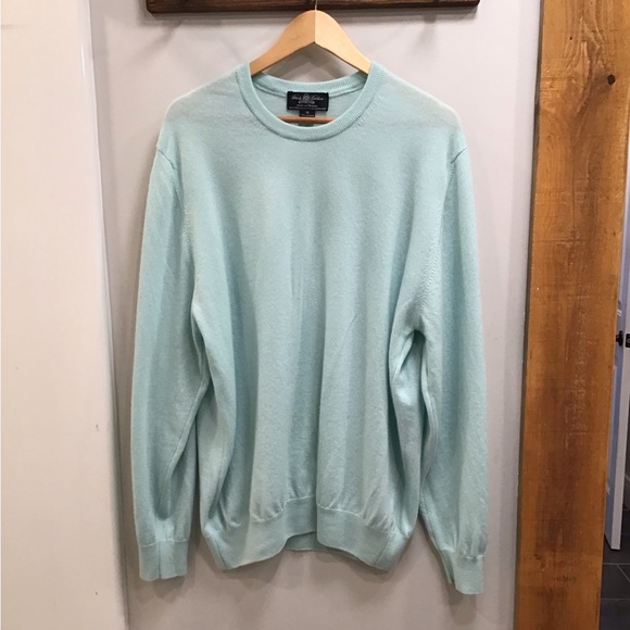 Brooks Brothers Mens Crewneck Sweater Size XL Lightweight 100% Scottish Cashmere - Picture 8 of 16